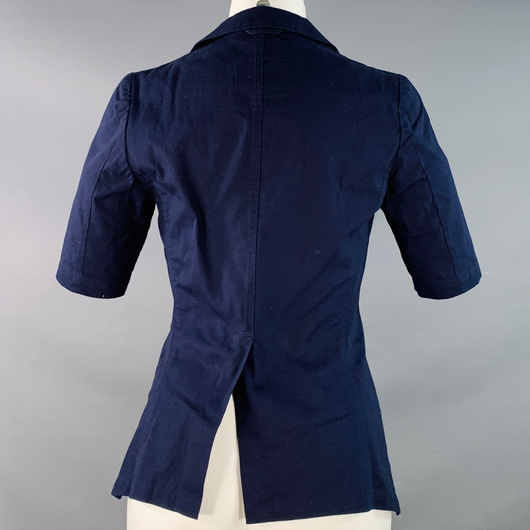 Y's by YOHJI YAMAMOTO Size M Blue Cotton Short Sleeve Casual Top