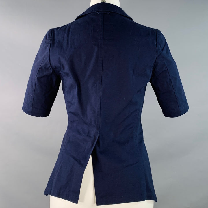 Y's by YOHJI YAMAMOTO Size M Blue Cotton Short Sleeve Casual Top