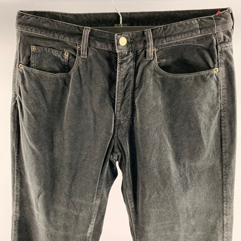 MASSIMO ALBA Size 32 Grey Velvet Cotton Pants