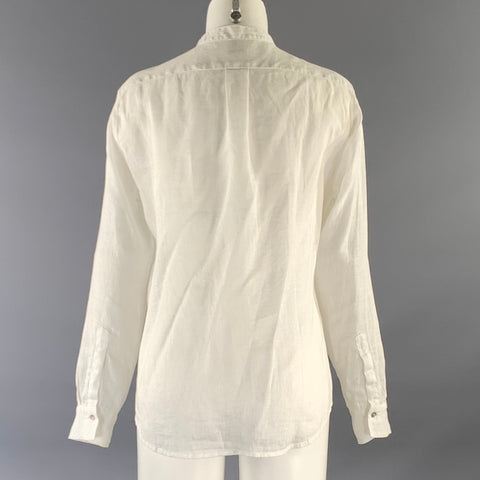 COVET Size M White Linen Blend Shirt