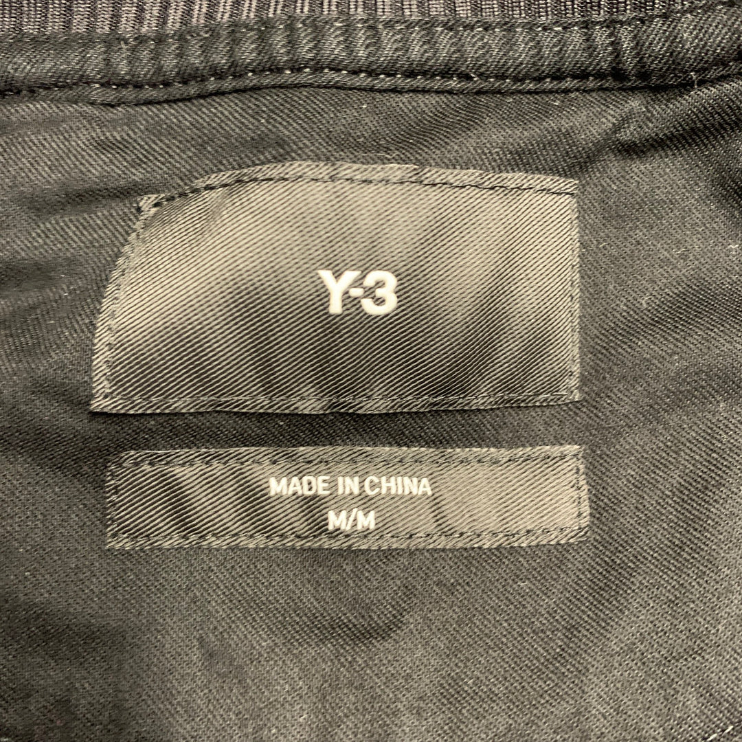 Y-3 Size M Black White Polyamide Blend Zip Up Drawstring Tracksuit