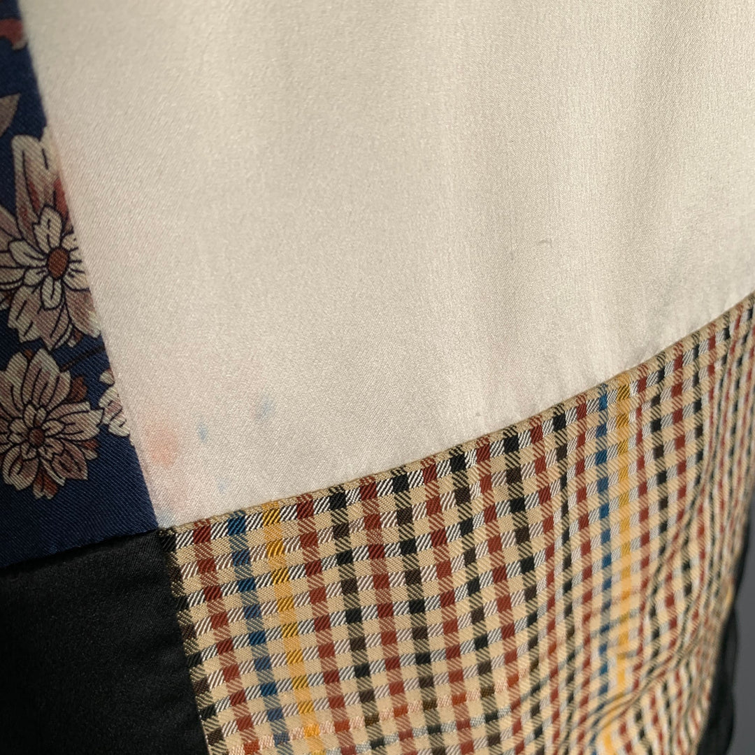 3.1 PHILLIP LIM Size S White Blue Mixed Materials Cotton Silk T-shirt