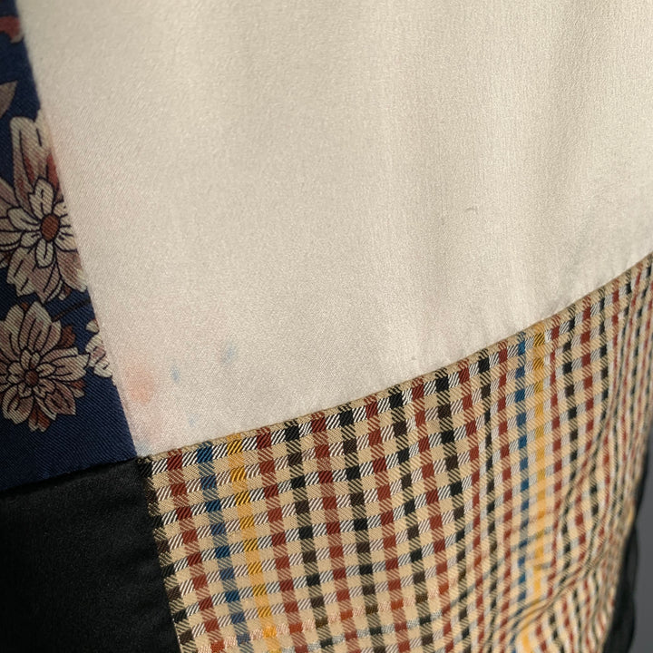 3.1 PHILLIP LIM Size S White Blue Mixed Materials Cotton Silk T-shirt