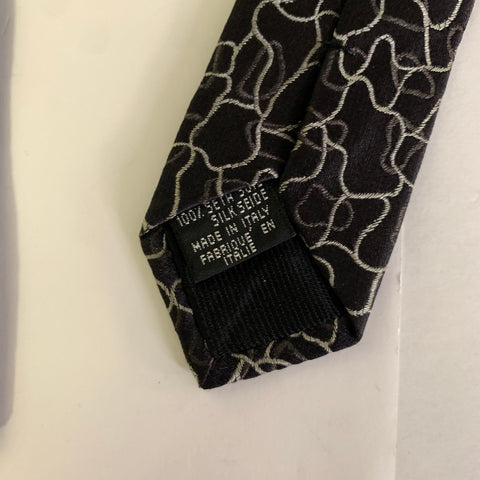 DOLCE & GABBANA Black Grey Jacquard Silk Tie