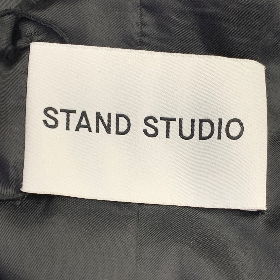 STAND STUDIO Size M Sasha Grey Black Polyester Blend Snakeskin Print Coat