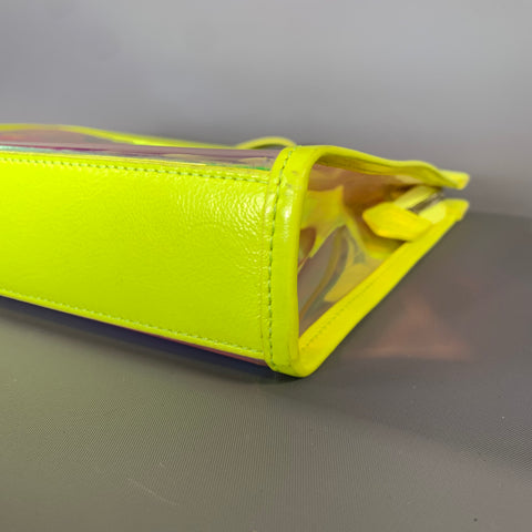 MCM SS2019 Pink Neon Monogram PVC Wristlet