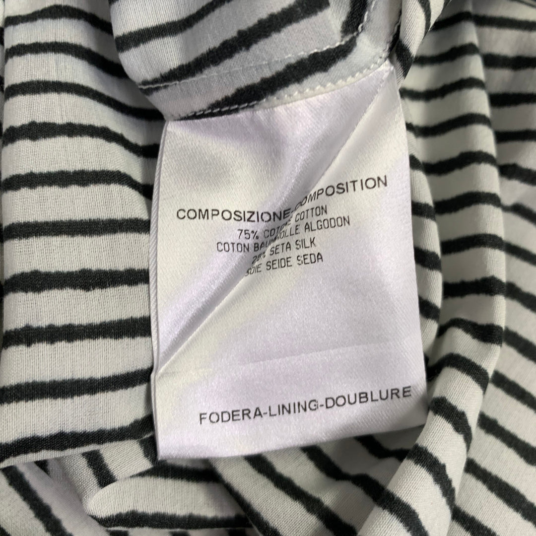 ALEXANDER MCQUEEN Size M White Black Stripe Cotton Silk Long Sleeve Shirt