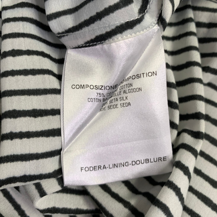 ALEXANDER MCQUEEN Size M White Black Stripe Cotton Silk Long Sleeve Shirt