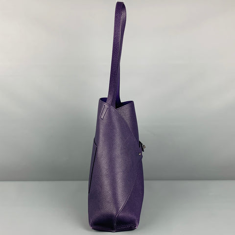 AKRIS -Ai- Purple Leather Shoulder Tote Bag