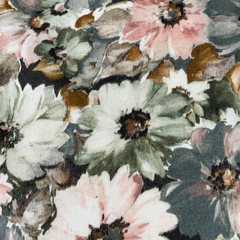 PAUL SMITH Taille XXL Chemise à manches longues en coton avec une poche à motif floral crème et olive