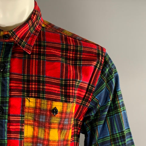 ENGINEERED GARMENTS Size M Red Multi-Color Plaid Cotton Long Sleeve Shirt