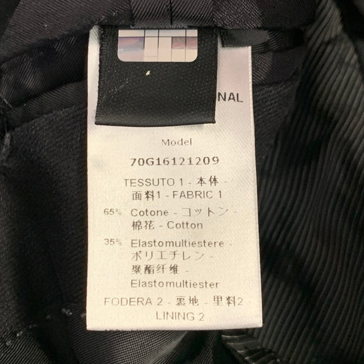 CoSTUME NATIONAL Size 36 Black Cotton Blend Peak Lapel Sport Coat