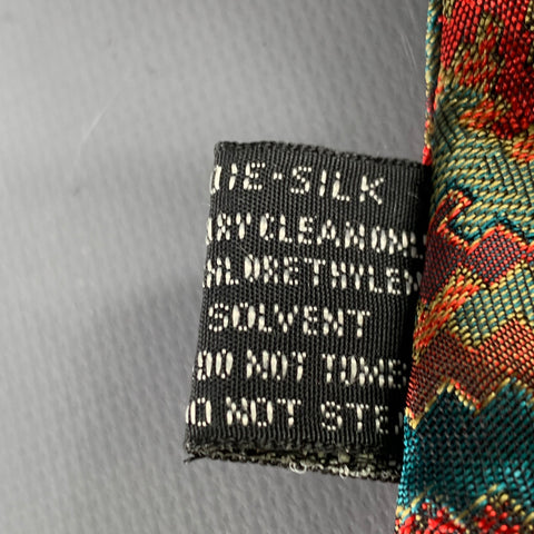 GIANNI VERSACE Red Green Woven Silk Tie