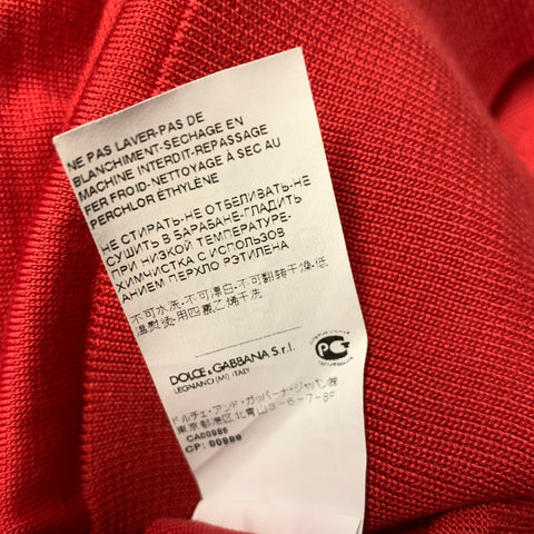DOLCE & GABBANA Size S Red Knit Silk Ribbed Pullover