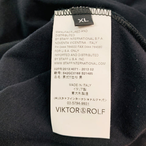 VIKTOR &amp; ROLF Taille XL T-shirt une poche en coton imprimé noir