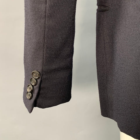 VESTE DE SPORT BAND OF OUTSIDERS EN LAINE RAYÉE BLEU MARINE ET GRISE, TAILLE 40 REGULAR, REVERS CRANTÉ