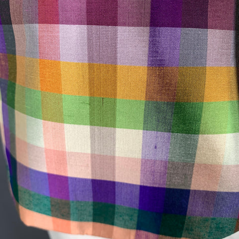 MR TURK Size 44 Multi Color Plaid Silk Notch Lapel Sport Coat