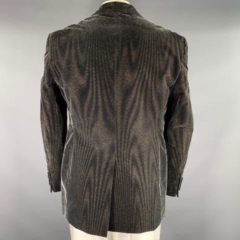 TOM FORD Chest Size 42 Black Gold Shimmery Viscose Blend Peak Lapel Sport Coat