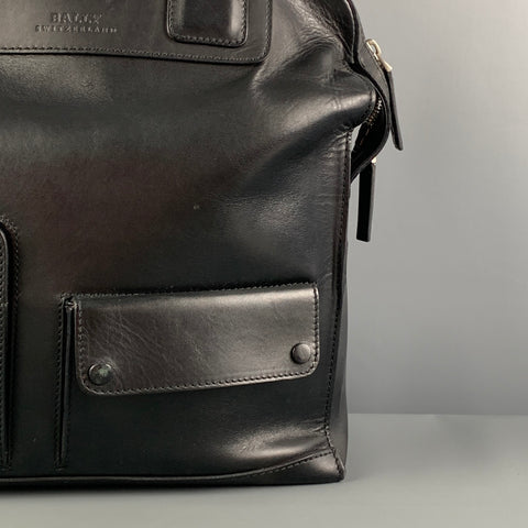 BALLY Black Leather Top Handles Tote Bag