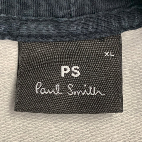 PS by PAUL SMITH Size XL White Navy Landscape Graphic Cotton Hoodie Sweatshirt