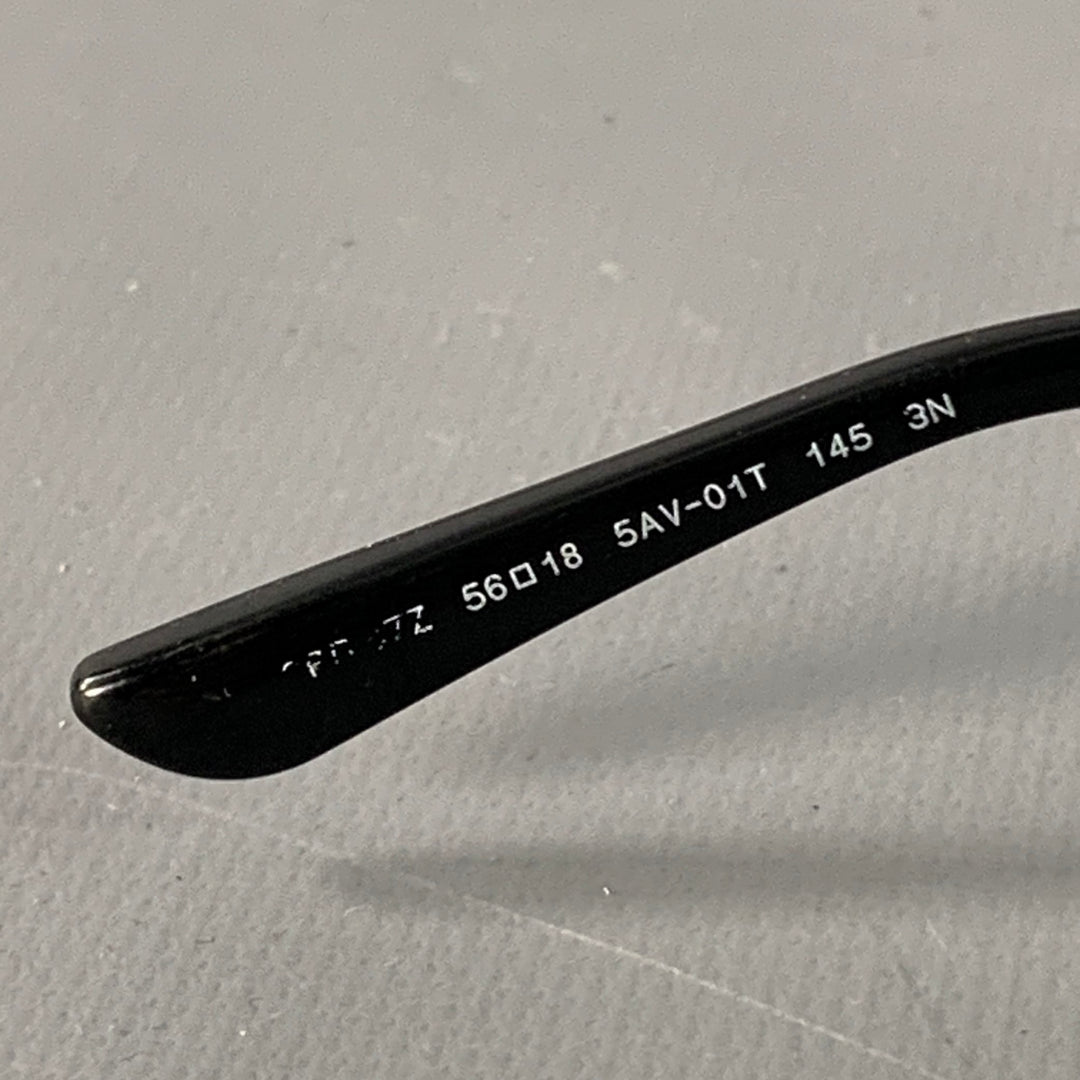 PRADA Silver Black Metal Pilot Sunglasses