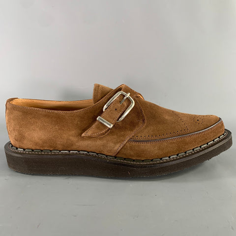 GEORGE COX Size 10 Brown 4200 MG MONK 593 Leather Creeper Loafers