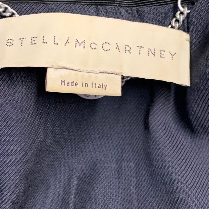 STELLA McCARTNEY Size 8 Navy Black Shawl Collar Jacket Blazer