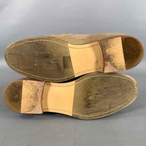MAX MARA Size 7 Gold Brown Sparkly Loafer Flats