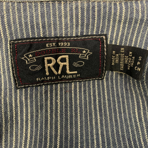 RRL by RALPH LAUREN Size S Blue White Stripe Linen Cotton Jacket