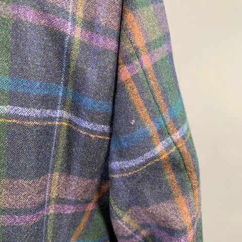 ETRO Size 48 Navy Multi Color Plaid Wool Cashmere Sport Coat