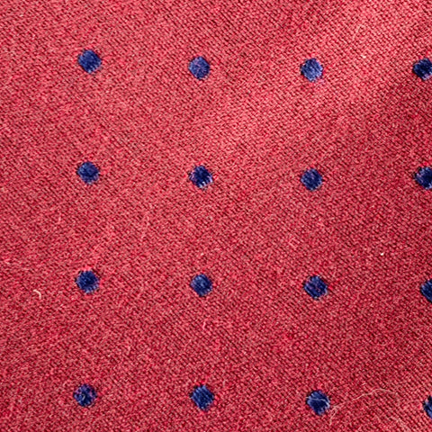 RAG & BONE Burgundy Navy Dots Wool Silk Tie