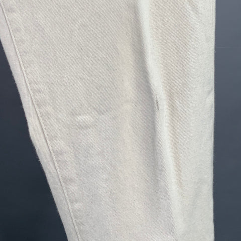 SID MASHBURN Size 32 Cream Twill Cotton Slim Tapered Button Fly Jeans