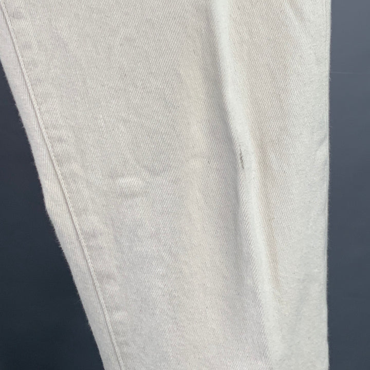 SID MASHBURN Size 32 Cream Twill Cotton Slim Tapered Button Fly Jeans