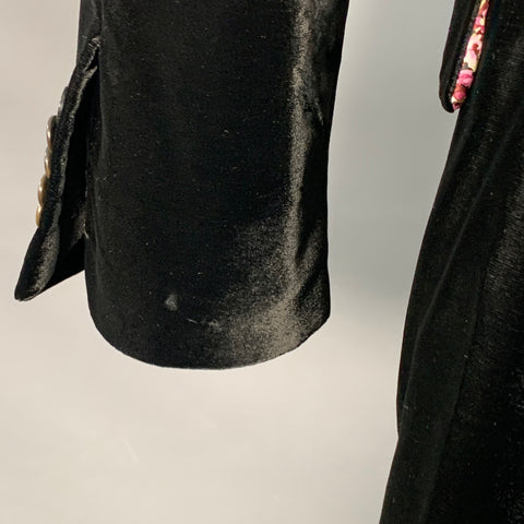 PAUL SMITH Size 38 The Byard Black Velvet Viscose Blend Notch Lapel Sport Coat