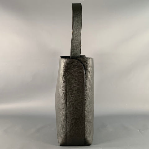 CUYANA Grey Pebble Grain Leather Tote Bag