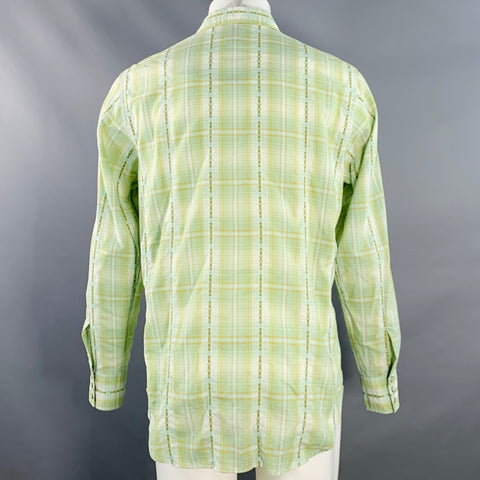 POLO by RALPH LAUREN Size M Green Yellow Plaid Cotton Western Long Sleeve Shirt
