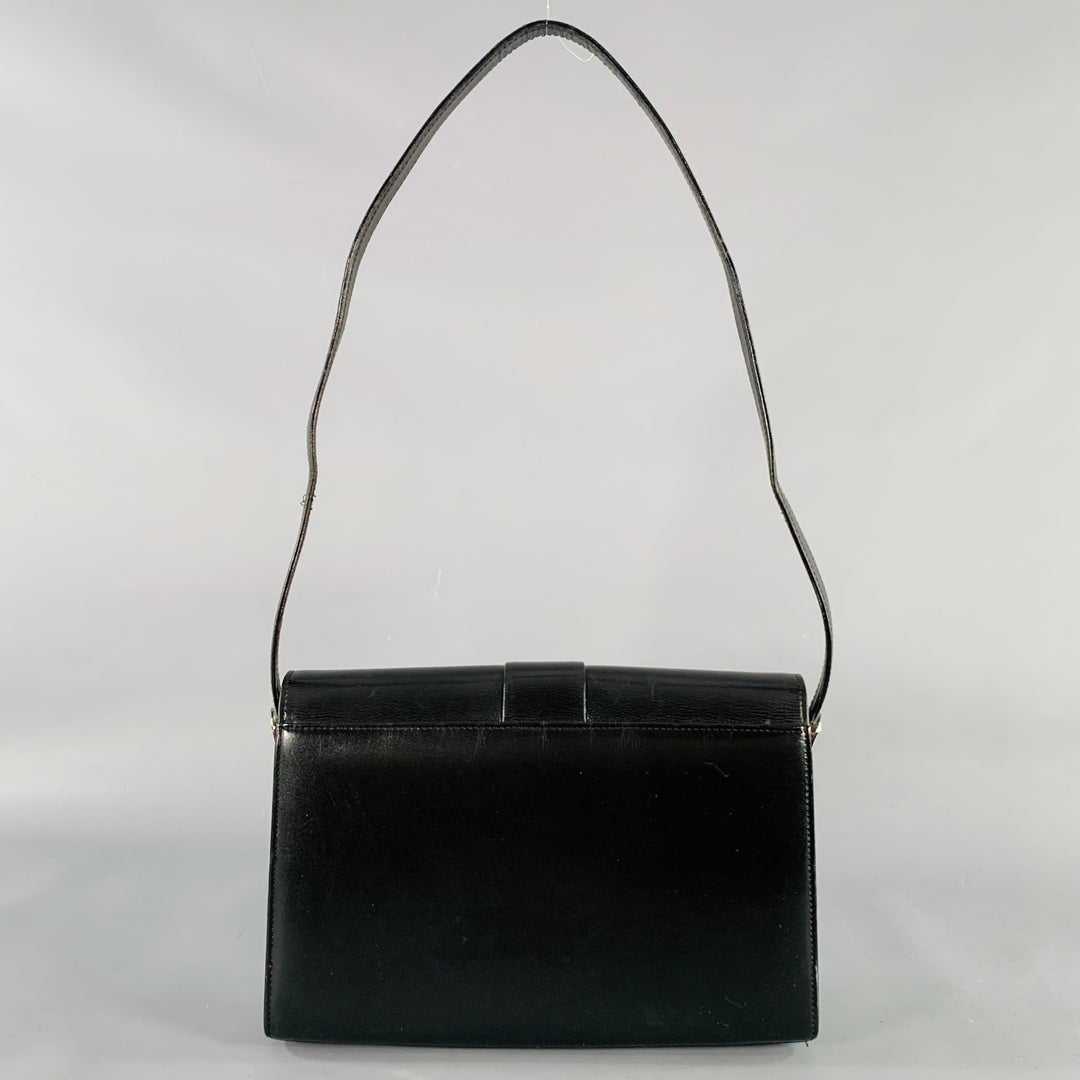 PIERRE BALMAIN Black Silver Leather Shoulder Bag Handbag