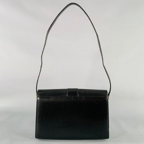 PIERRE BALMAIN Black Silver Leather Shoulder Bag Handbag
