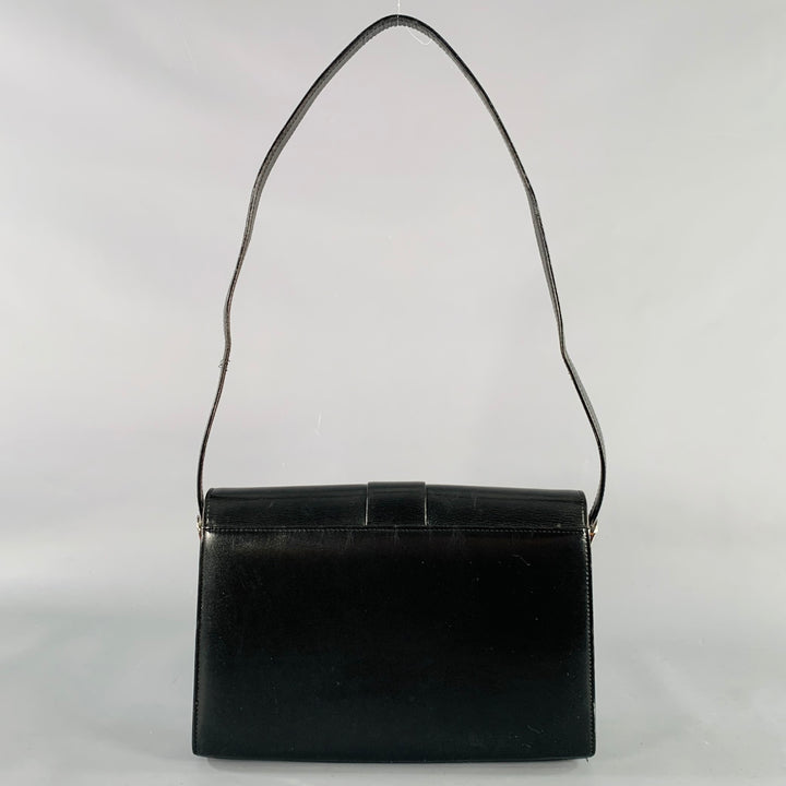 PIERRE BALMAIN Black Silver Leather Shoulder Bag Handbag