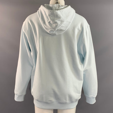 PRADA Size M Light Blue Cotton Hooded Sweatshirt