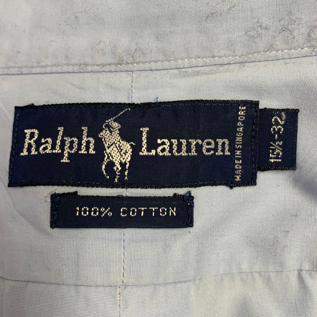 RALPH LAUREN Size M Blue Cotton Button Down Collar Long Sleeve Shirt