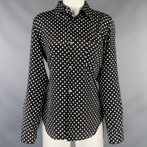 COMME des GARCONS Size M Black White Polyester Polka Dot Button Up Shirt
