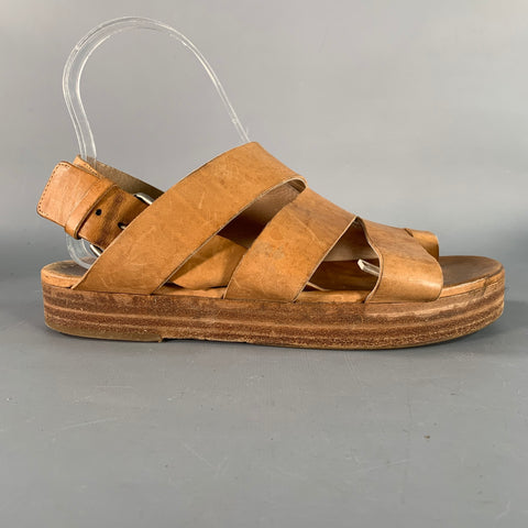 MARSELL Size 7.5 Brown Tan Strappy Flats