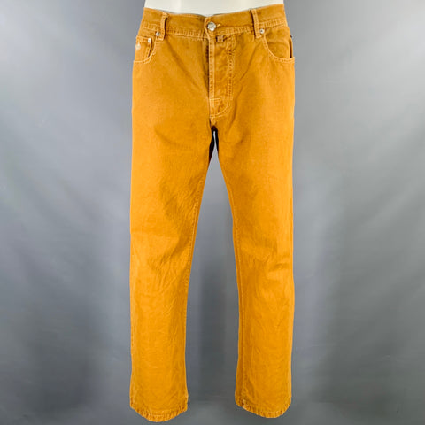 LUIGI BORRELLI Size 34 Tan Cotton Jean Cut Casual Pants