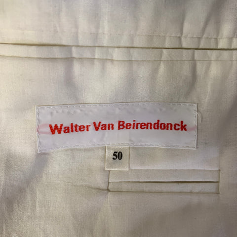 WALTER VAN BEIRENDONCK Size 40 Cream Dots Polyester Blend Sport Coat