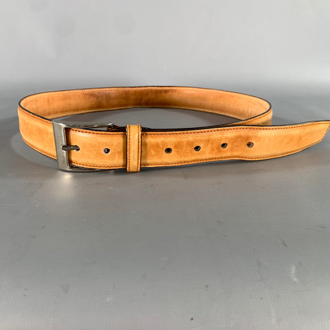 SUTOR MANTELLASSI Size 38 Brown Light Distressed Leather Belt