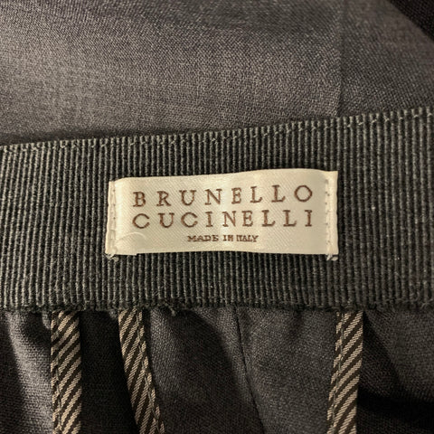 BRUNELLO CUCINELLI Size 8 Grey Wool Heather Elasticated Pants