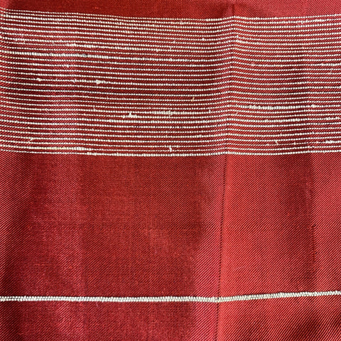 K.T.H Burgundy Cream Stripe Fringe Scarf