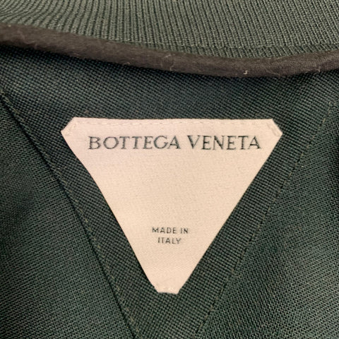 BOTTEGA VENETA Size 42 Green White Wool Blend Zip Up Track Jacket