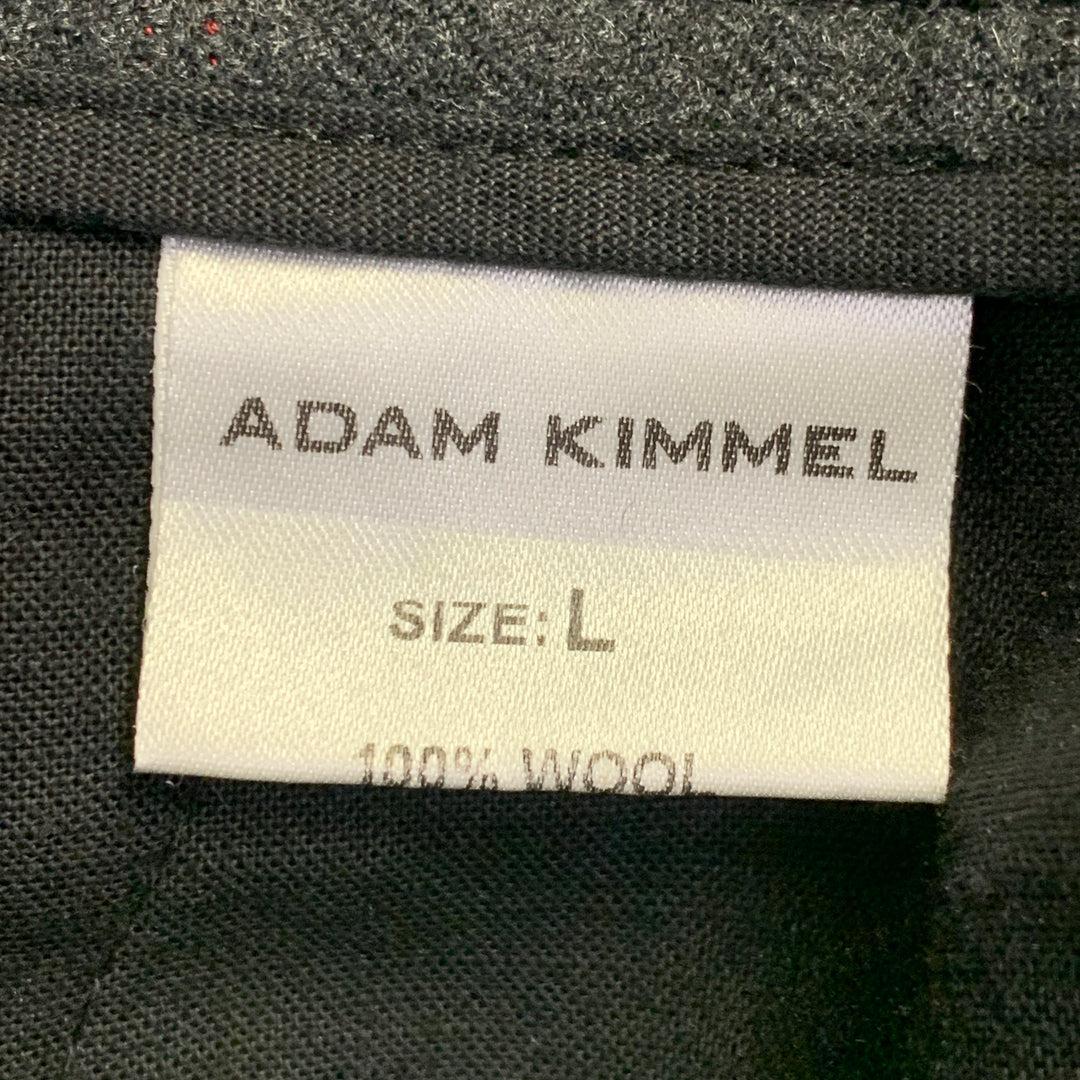 ADAM KIMMEL Size L Charcoal Grey Wool Twill Tapered Zip Fly Dress Pants